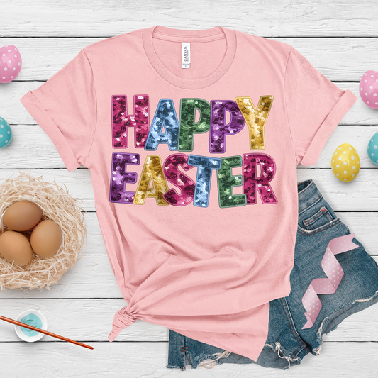 Happy Easter Sequin Detail Shirt