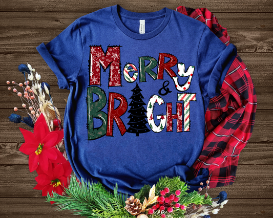 Merry Bright Christmas DTF Transfer | Version 2