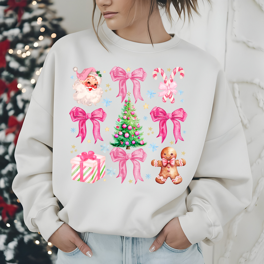 Santa Gingerbread Present Coquette DTF Transfer